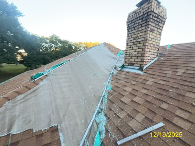 Roof Tarp Installation before - Roofing